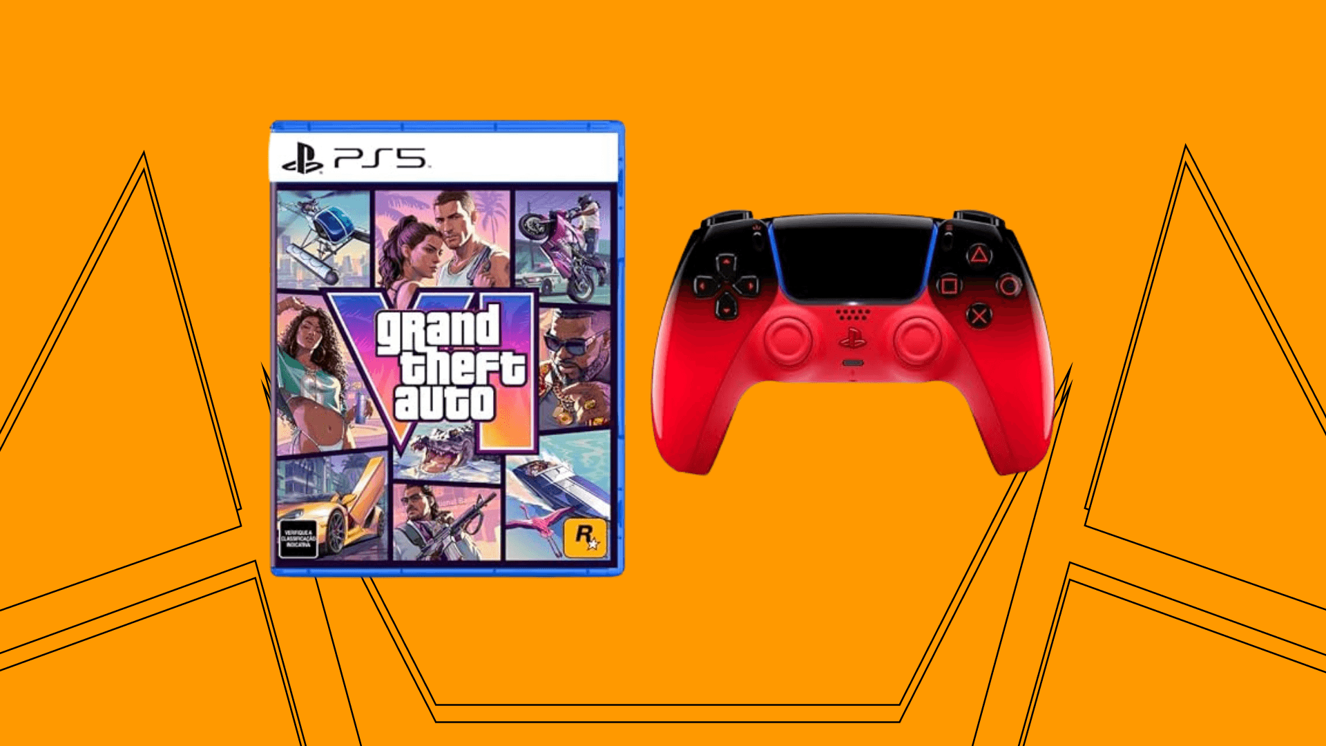 GTA VI e DualSense Techno Red por apenas R$ 882,57 em pré-venda